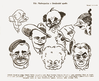 Caricatures of Janáček and characters from the opera The Makropulos Affair by Ondřej Sekora published in Lidové noviny on 30. 12. 1926 © Moravian Museum